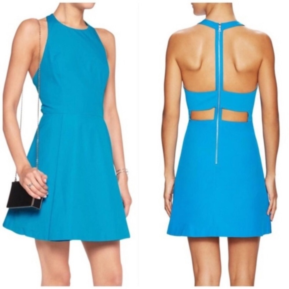 Alice and Olivia Teal Christie T-Back Dress